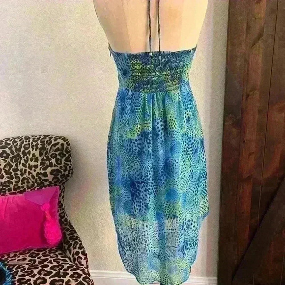 Jessica Simpson Blue and Green High Low Dress - Picture 3 of 12